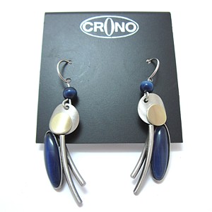 Blue Oval Two tone Dangles by Crono Design